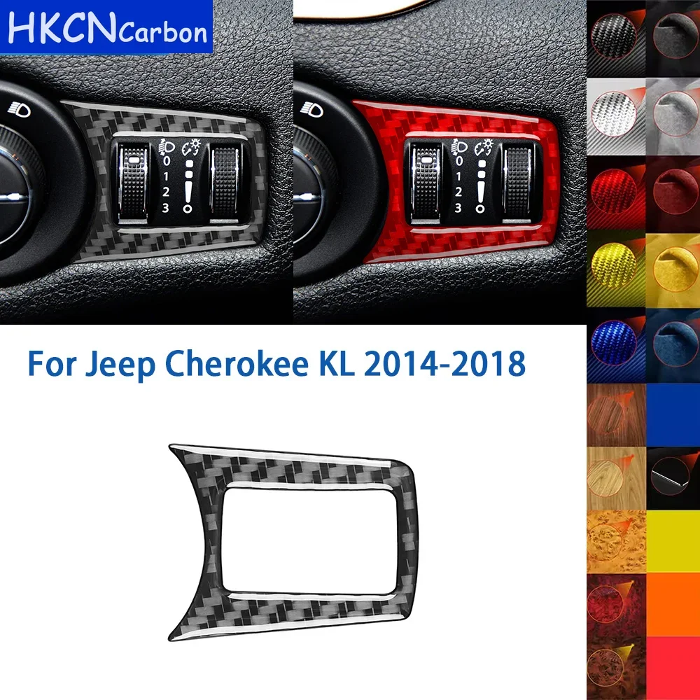For Jeep Cherokee KL 2014-2018 Accessories Real Soft Carbon Fiber Car Interior Headlight Switch Panel Cover Trim Sticker
For Jeep Cherokee KL 2014-2018 Accessories Real Soft Carbon Fiber Car Interior Headlight Switch Panel Cover Trim Sticker