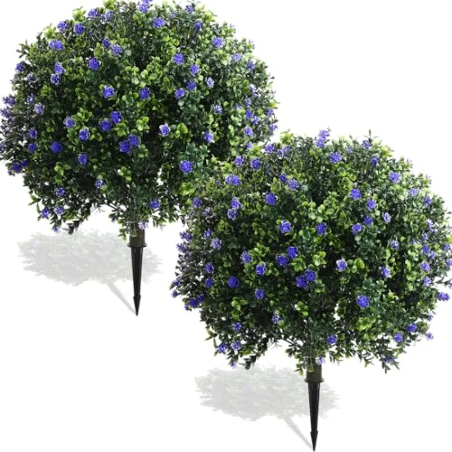 Set of 2 Artificial Boxwood Topiary Ball Tree Fake Bushes Shrubs Outdoor Faux Plant with Ground Spike Flowers UV Resistance Gre
Set of 2 Artificial Boxwood Topiary Ball Tree Fake Bushes Shrubs Outdoor Faux Plant with Ground Spike Flowers UV Resistance Gre