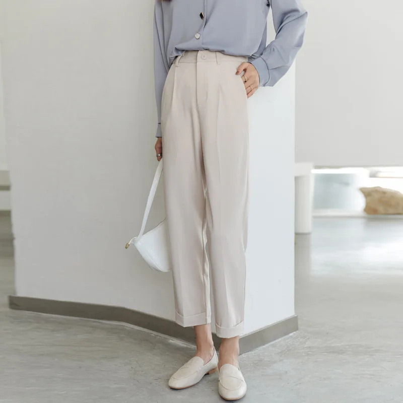 Cigarette Pants Suit Pants for Women Spring Slim-Fit Tappered Pants Business Straight-Leg Loose Cropped Suit Pants
Cigarette Pants Suit Pants for Women Spring Slim-Fit Tappered Pants Business Straight-Leg Loose Cropped Suit Pants