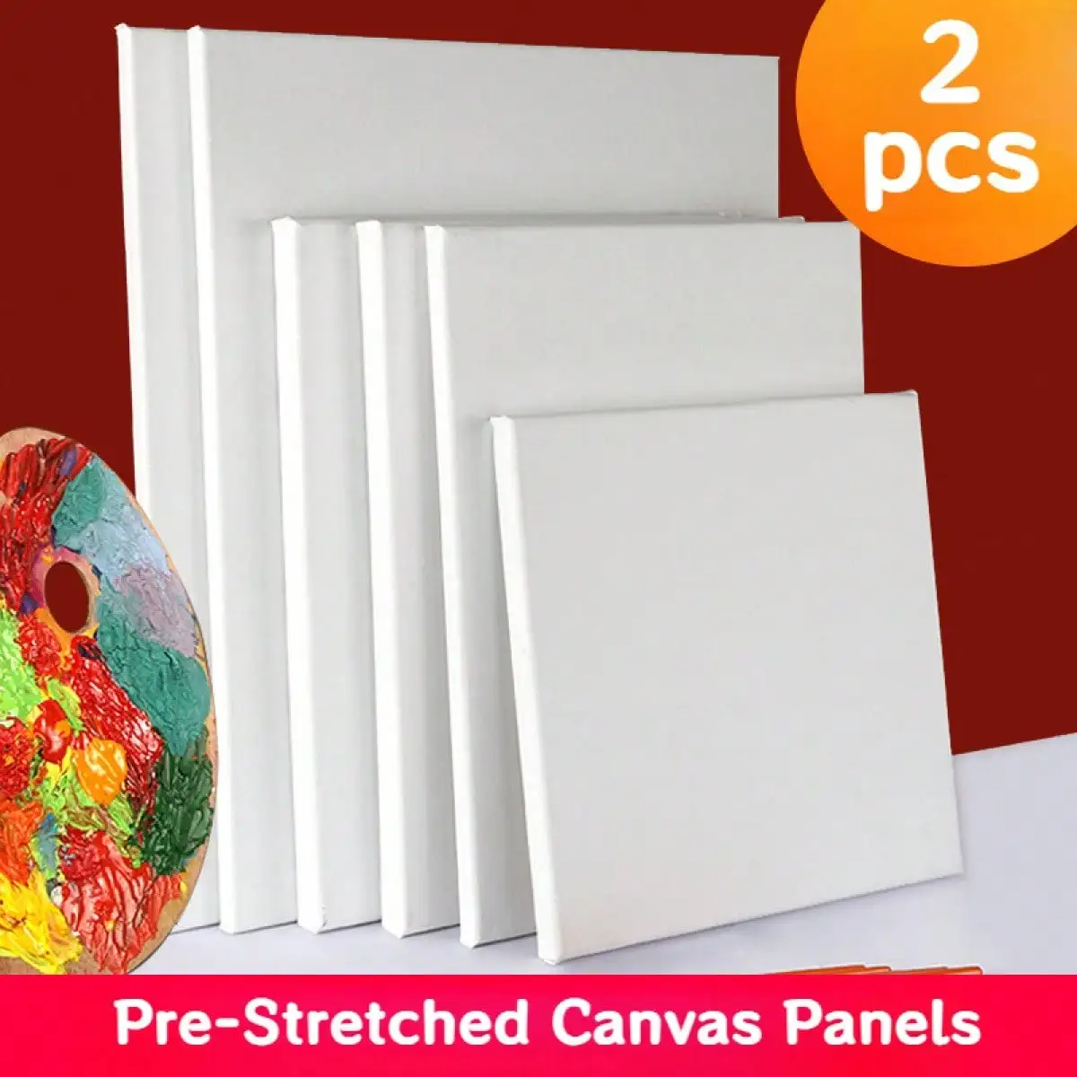 2 Packs Pre-Stretched Canvas Panels, Wood Frame, Cloth Material. Multi-Size: 5x7 to 16x20 Inches. For Oil, Acrylic, Tempera. Back to School Art Supplies.
2 Packs Pre-Stretched Canvas Panels, Wood Frame, Cloth Material. Multi-Size: 5x7 to 16x20 Inches. For Oil, Acrylic, Tempera. Back to School Art Supplies.