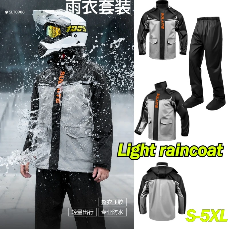 Motorcycle Rain Suit for Men Women Waterproof Breathable Rain Gear Jacket Pants Reflective Strip Motorbike Riding Raincoat2000mm
Motorcycle Rain Suit for Men Women Waterproof Breathable Rain Gear Jacket Pants Reflective Strip Motorbike Riding Raincoat2000mm