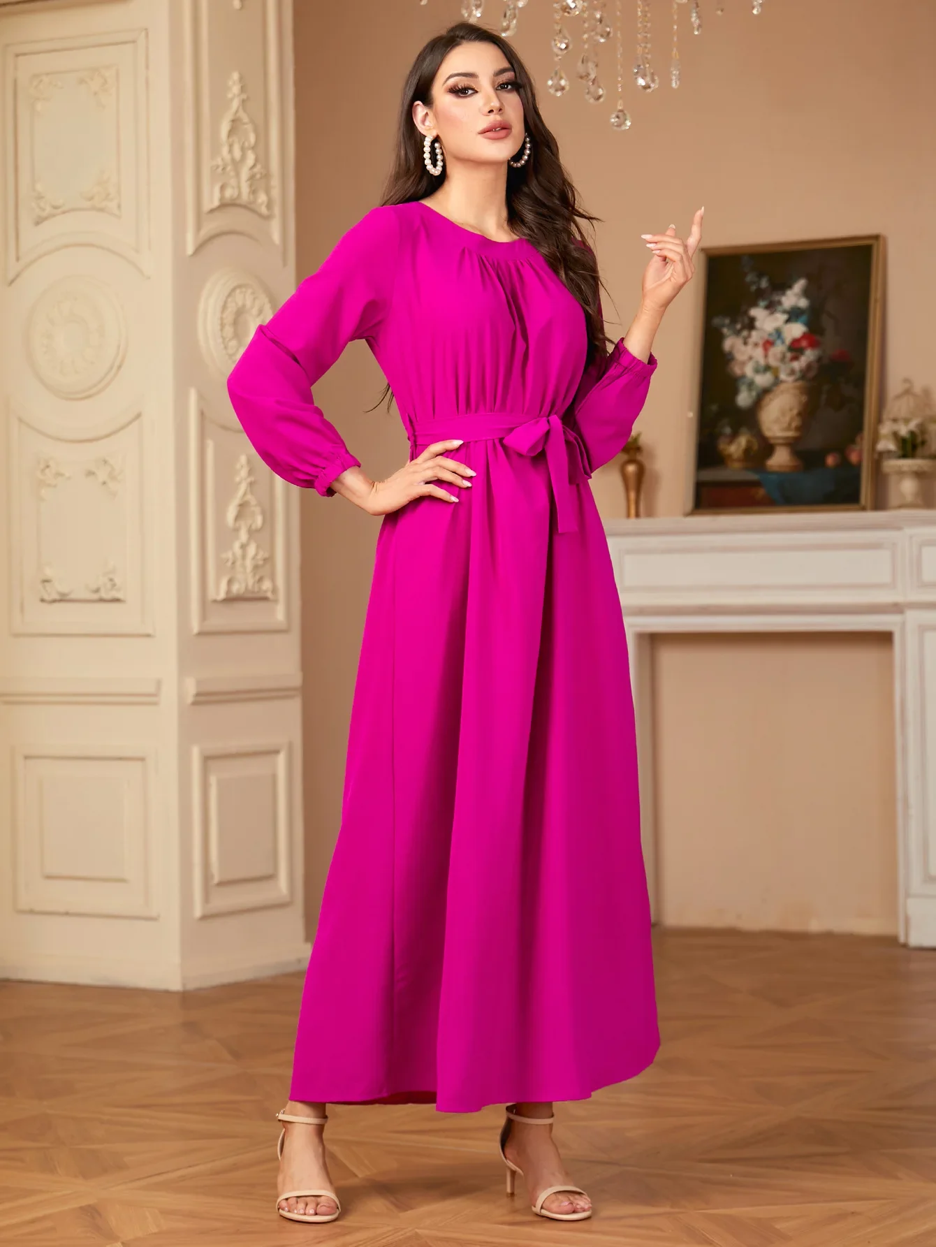 Women Muslim Long Dress Maxi Sundress Fashion Long Sleeve Solid Dress Abayas For Women Dubai Robe Turkey Vestidos Kaftan 2025
Women Muslim Long Dress Maxi Sundress Fashion Long Sleeve Solid Dress Abayas For Women Dubai Robe Turkey Vestidos Kaftan 2025