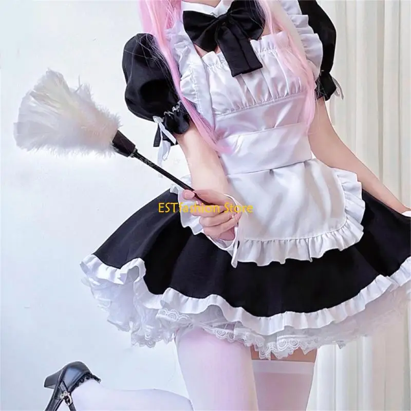 Y5GC Women Maid Cosplay Costume Black Gothic Maid Dress, Maid Apron and Headband Halloween Maid Cosplay Costume
Y5GC Women Maid Cosplay Costume Black Gothic Maid Dress, Maid Apron and Headband Halloween Maid Cosplay Costume