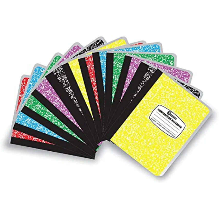 Wide Ruled Composition Notebooks 17 Pack 200 Pages 100 Sheets 9-3/4 x 7-1/2" Hard Cover Sturdy Sewn Binding Assorted Fun Colors
Wide Ruled Composition Notebooks 17 Pack 200 Pages 100 Sheets 9-3/4 x 7-1/2" Hard Cover Sturdy Sewn Binding Assorted Fun Colors