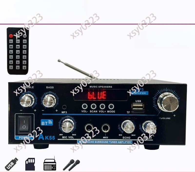 Dual Channel Digital Amplifier Bluetooth U Disk Radio Audio Power Amplifier
Dual Channel Digital Amplifier Bluetooth U Disk Radio Audio Power Amplifier