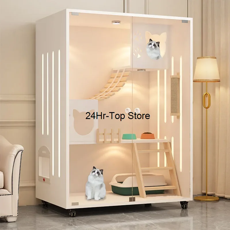 Cream-style Cat Cage for Pet Shop Density Board Cat House Double-layer Large Space Glass Door Light Luxury Simple Cage for Cats
Cream-style Cat Cage for Pet Shop Density Board Cat House Double-layer Large Space Glass Door Light Luxury Simple Cage for Cats