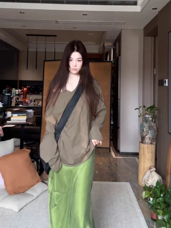 Parkyeon Summer Unique Loose Shoulder Bared Long Sleeve Women's Dress Casual Style Polyester Fiber Quick Dry mid Waist
Parkyeon Summer Unique Loose Shoulder Bared Long Sleeve Women's Dress Casual Style Polyester Fiber Quick Dry mid Waist