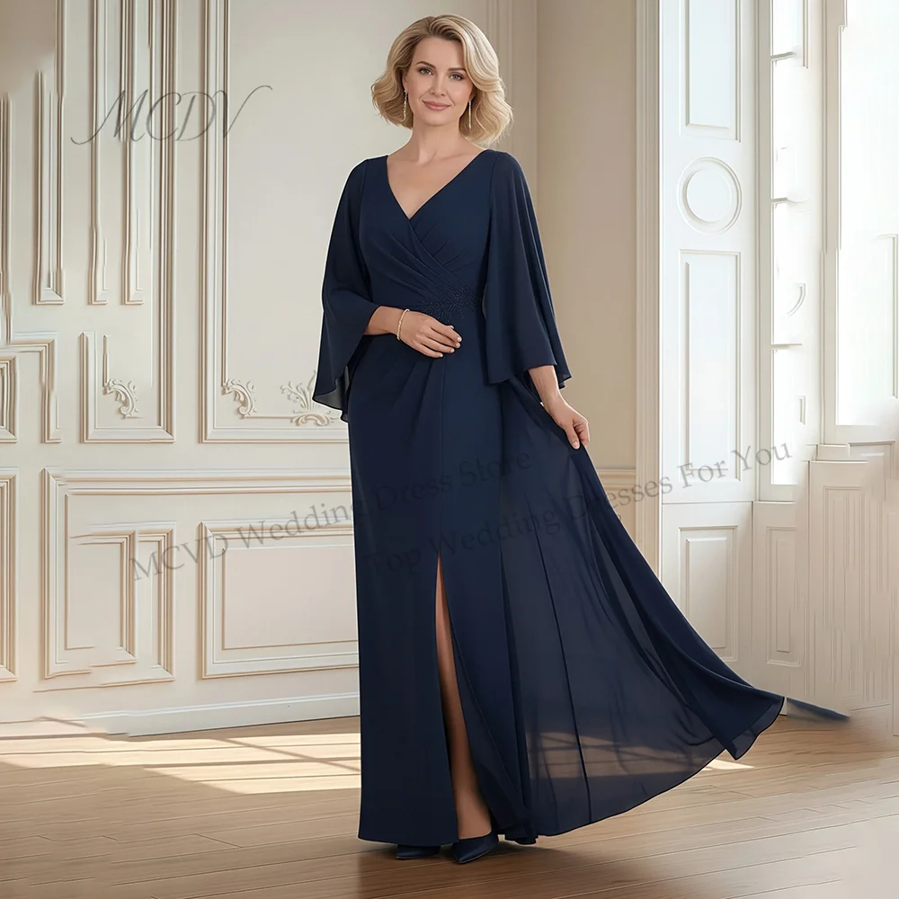 Chiffon Navy Blue Mother Of The Bride Dresses Mermaid Split Wedding Guest Gowns Classic robe mère de la mariée 2026 Cstomized
Chiffon Navy Blue Mother Of The Bride Dresses Mermaid Split Wedding Guest Gowns Classic robe mère de la mariée 2026 Cstomized