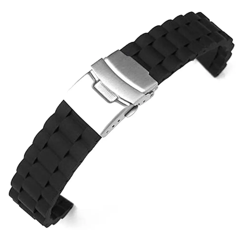 24mm Silicone Watch Bands Stainless Steel Clasp Quick Release Adjustable Waterproof Sports Fits 7 4 Inch 18 8cm Black Durability
24mm Silicone Watch Bands Stainless Steel Clasp Quick Release Adjustable Waterproof Sports Fits 7 4 Inch 18 8cm Black Durability