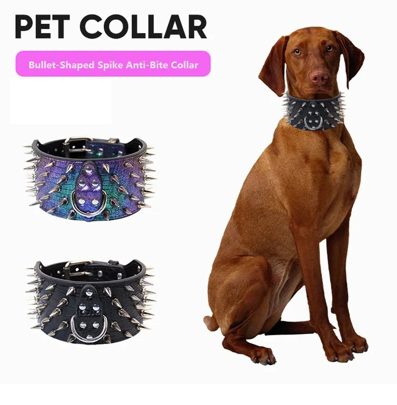 Anti-bite PU Leather Dog Collar with Studded Reinforcement, Heavy-Duty Spiked Decorative Pet Collar for Aggressive Chewers
Anti-bite PU Leather Dog Collar with Studded Reinforcement, Heavy-Duty Spiked Decorative Pet Collar for Aggressive Chewers