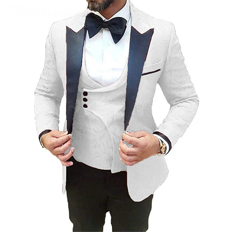 Floral Pattern Wedding Tuxedo for Groomsmen Prom Slim Fit Casual Men Suits with Black Pants Male Fashion (Jacket+Pants+Vest)
Floral Pattern Wedding Tuxedo for Groomsmen Prom Slim Fit Casual Men Suits with Black Pants Male Fashion (Jacket+Pants+Vest)