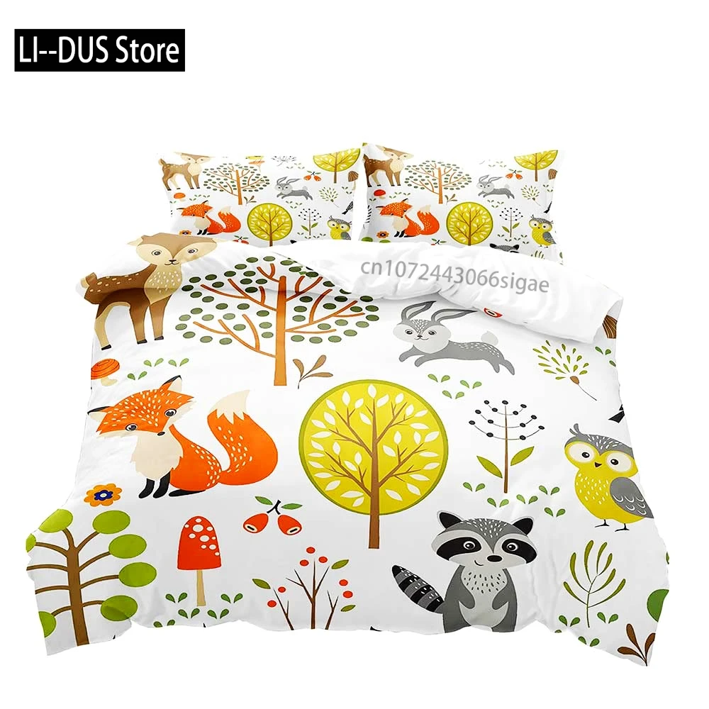 Cute Deer Bear Fox Duvet Cover, Full Bedding Sets Cover, Boys Girls Toddler Kids Bedding, Comforter Quilt Cover, 2 Pillow Sham
Cute Deer Bear Fox Duvet Cover, Full Bedding Sets Cover, Boys Girls Toddler Kids Bedding, Comforter Quilt Cover, 2 Pillow Sham