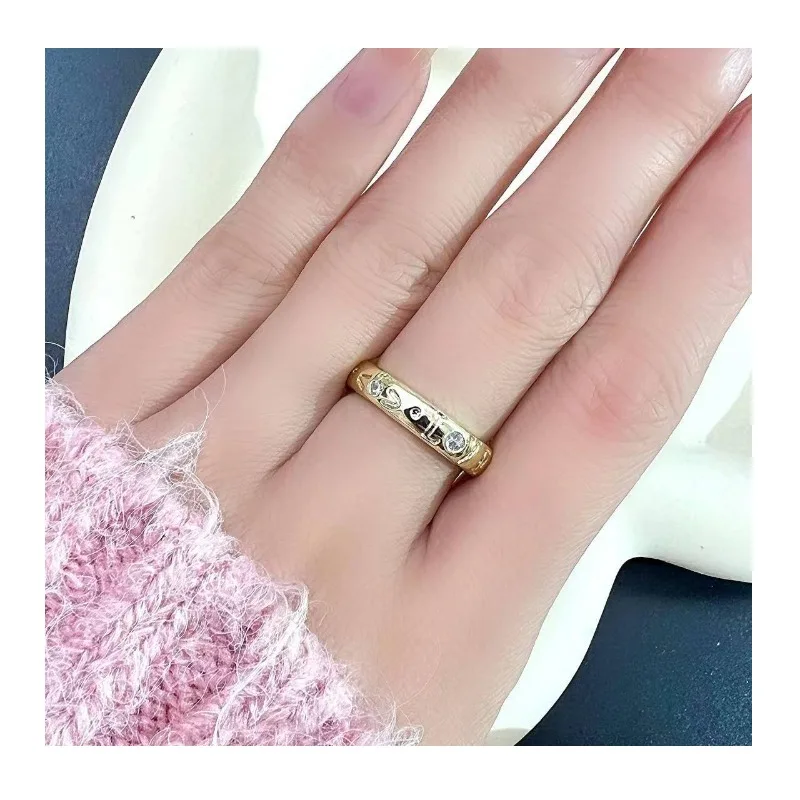 Glossy Letter Inlaid Three Zircon Ring, Simple Punk Couple Index Finger Ring
Glossy Letter Inlaid Three Zircon Ring, Simple Punk Couple Index Finger Ring