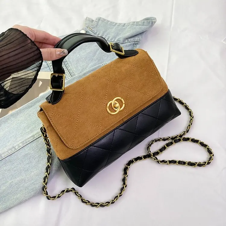 Embroidered Quilted Square Bag, Color-Block Small Purse with Chain Strap, Multi-Way Crossbody & Top Handle Bag, Unique & Chic
Embroidered Quilted Square Bag, Color-Block Small Purse with Chain Strap, Multi-Way Crossbody & Top Handle Bag, Unique & Chic