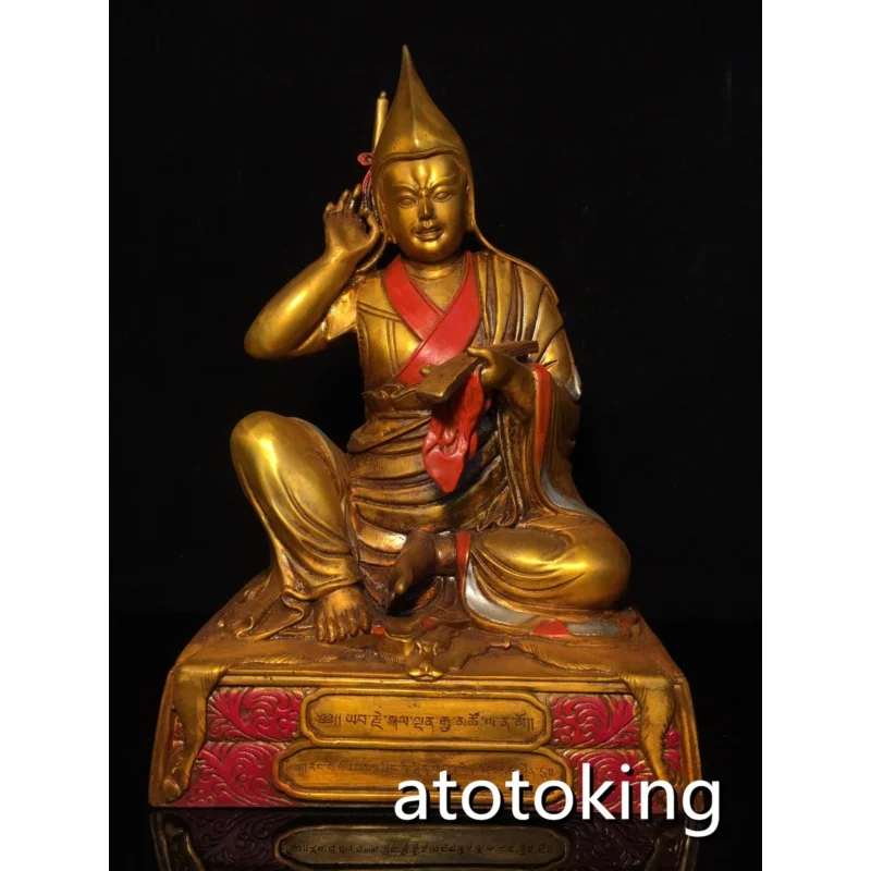 11"China antiquecopper Purecopper Color painting Zongkaba Buddha pendulum piece
11"China antiquecopper Purecopper Color painting Zongkaba Buddha pendulum piece