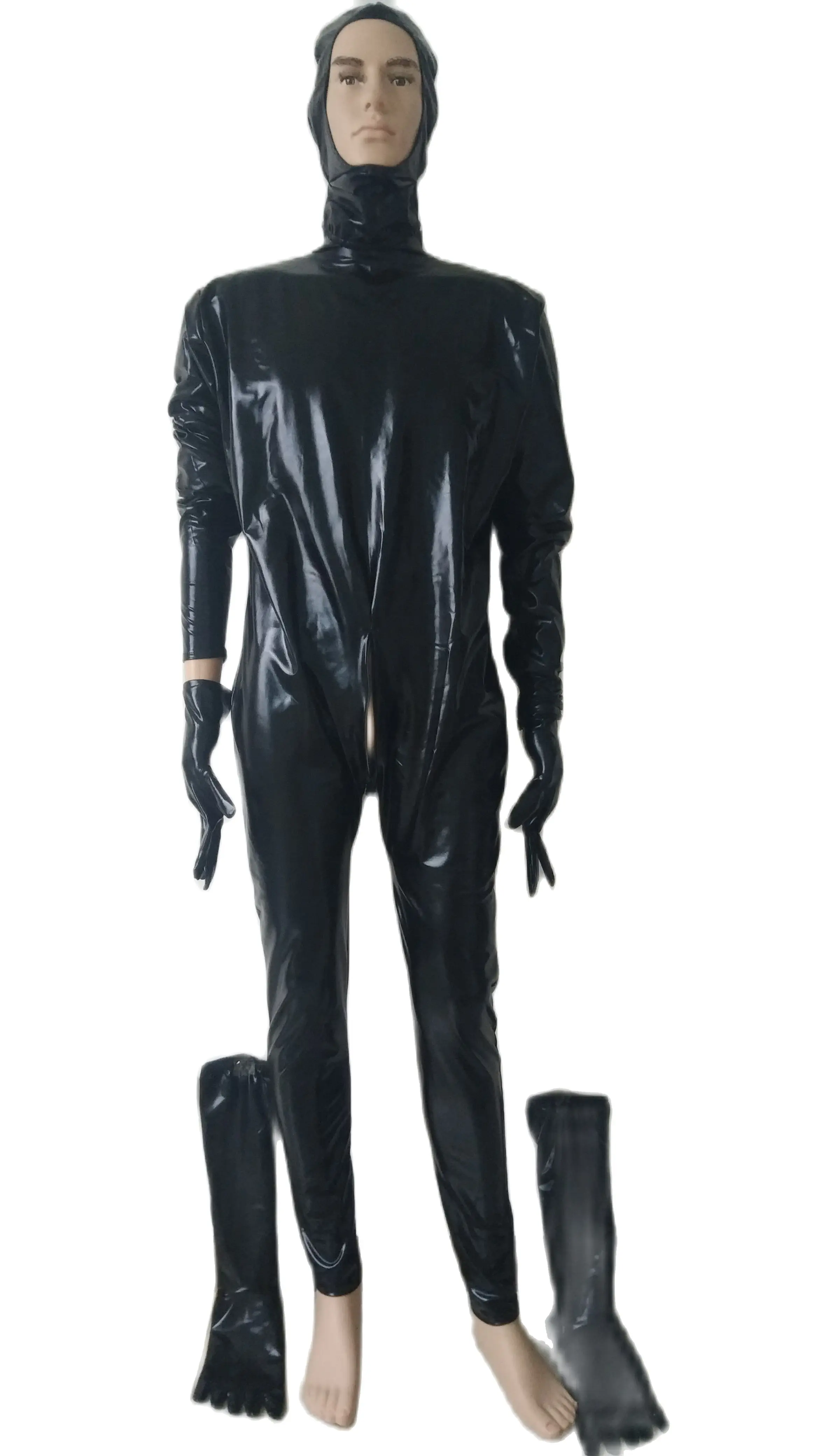 Men Women Shiny Metallic sexy Catsuit Leotard jumpsuit back double Zipper crotch zipper with removable hood gloves foot
Men Women Shiny Metallic sexy Catsuit Leotard jumpsuit back double Zipper crotch zipper with removable hood gloves foot
