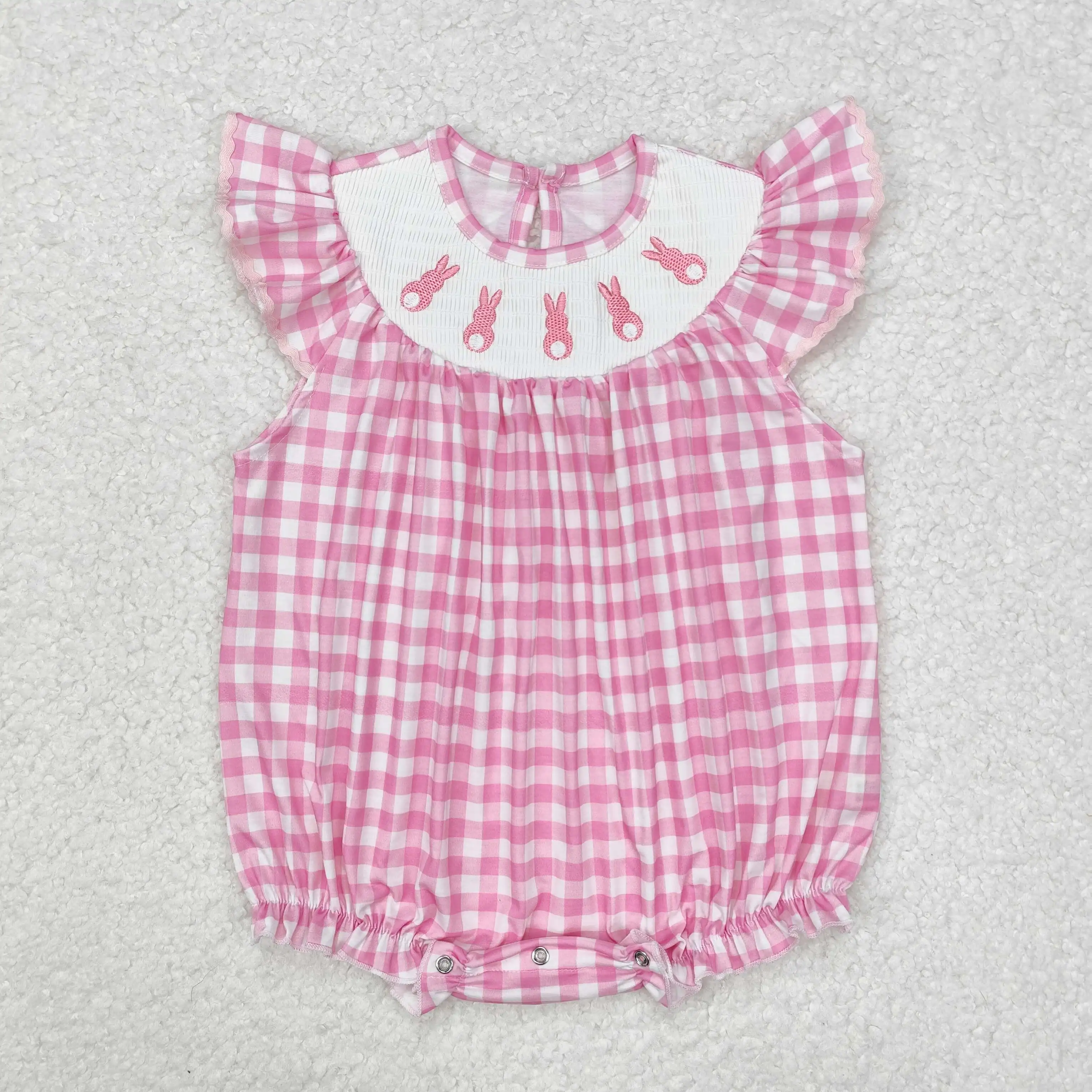 SR2215Kids Easter Day Smocked Clothes Short Sleeve Embroidery Bunny Print Baby Girls Romper Toddler Summer Clothing
SR2215Kids Easter Day Smocked Clothes Short Sleeve Embroidery Bunny Print Baby Girls Romper Toddler Summer Clothing
