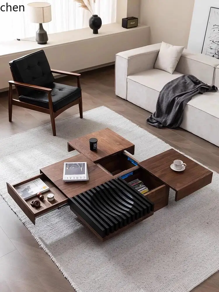 HXL coffee table retro black walnut solid wood square coffee table living room storage
HXL coffee table retro black walnut solid wood square coffee table living room storage