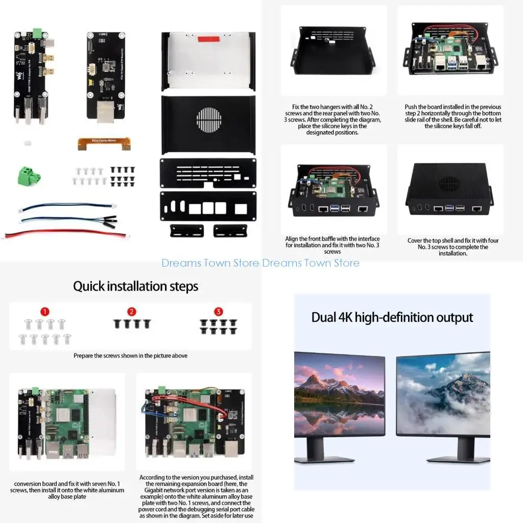 Металлический корпус HX6A для одноплатного компьютера RPi 5, адаптер PCIe к Ethernet, двойная поддержка 4K, улучшает соединение 
Металлический корпус HX6A для одноплатного компьютера RPi 5, адаптер PCIe к Ethernet, двойная поддержка 4K, улучшает соединение