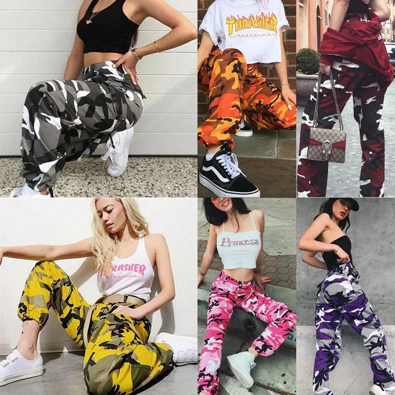 Women Fashion 6 Color Camo Cargo Pants High Waist Hip Hop Trousers Military Army Combat Camouflage Long Pants Ladies Hot
Women Fashion 6 Color Camo Cargo Pants High Waist Hip Hop Trousers Military Army Combat Camouflage Long Pants Ladies Hot