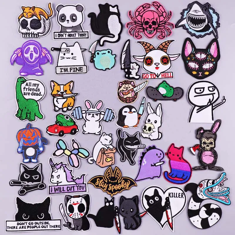 Funny Cat Embroidered Patches For Clothing Cartoon Anime Iron On Patches Stripe On Clothes Applique Jacket Jeans Patch DIY
Funny Cat Embroidered Patches For Clothing Cartoon Anime Iron On Patches Stripe On Clothes Applique Jacket Jeans Patch DIY