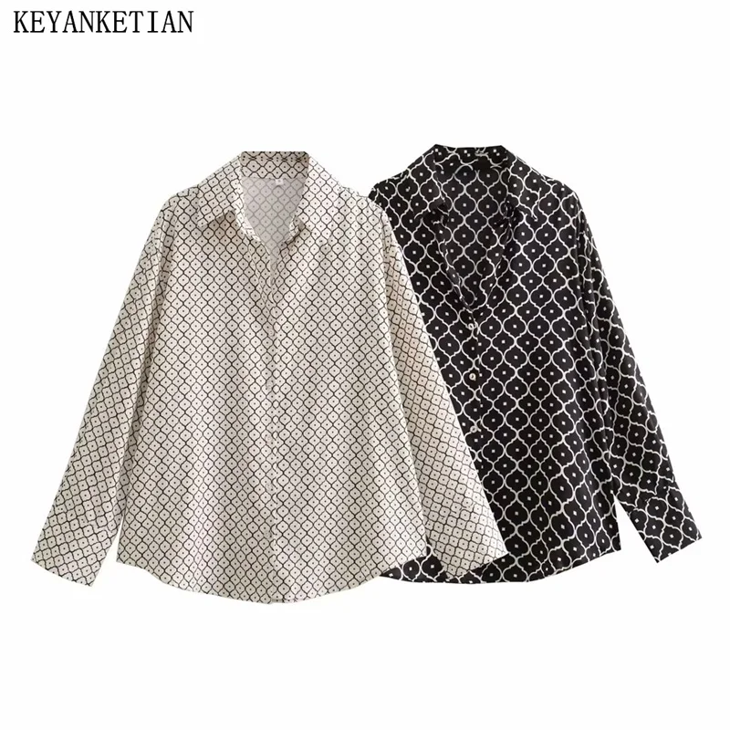 Свободная Женская блузка KEYANKETIAN с рисунком ромбиками, модная блузка в стиле ретро на пуговицах с длинным рукавом, Женская Базовая Блузка, Топ
Свободная Женская блузка KEYANKETIAN с рисунком ромбиками, модная блузка в стиле ретро на пуговицах с длинным рукавом, Женская Базовая Блузка, Топ