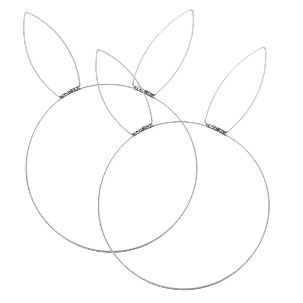 2pcs Rabbit Head Metal Hoop Easter Wreath Decorative Craft Silver Color DIY Bunny Circle Garland Spring Festive
2pcs Rabbit Head Metal Hoop Easter Wreath Decorative Craft Silver Color DIY Bunny Circle Garland Spring Festive