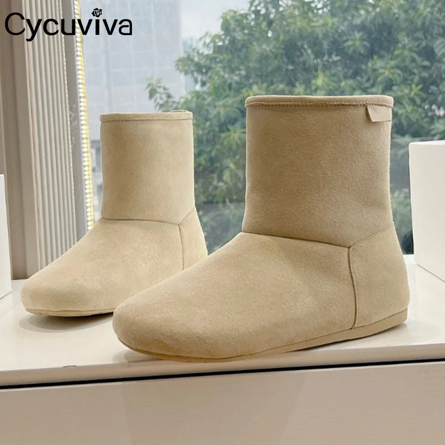 2024 Winter New Brand Short Boots Women Round Toe Suede Wool Flat Boots Designer Casual Party Snow Boots Women's Ankle Boots
2024 Winter New Brand Short Boots Women Round Toe Suede Wool Flat Boots Designer Casual Party Snow Boots Women's Ankle Boots