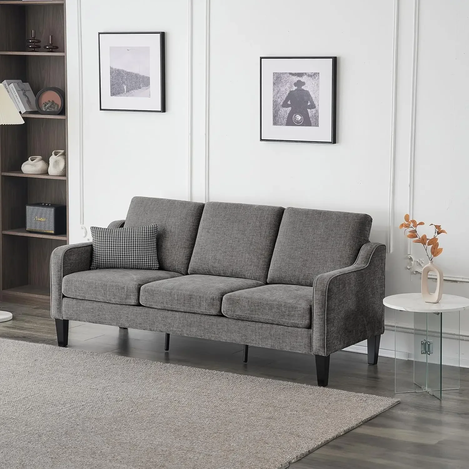 Sofa Mid-Century Modern Couch Grey Soft Chenille Couches Floor Sofa for Bedroom, Apartment, Lounge, Office
Sofa Mid-Century Modern Couch Grey Soft Chenille Couches Floor Sofa for Bedroom, Apartment, Lounge, Office