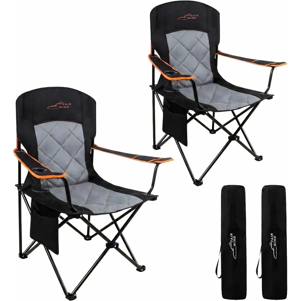Double Pack Heavy-Duty Oversized Padded Quad Chairs with Side Pocket & Cup Holder, Suitable for Lawn, Beach, Outdoor Sports
Double Pack Heavy-Duty Oversized Padded Quad Chairs with Side Pocket & Cup Holder, Suitable for Lawn, Beach, Outdoor Sports