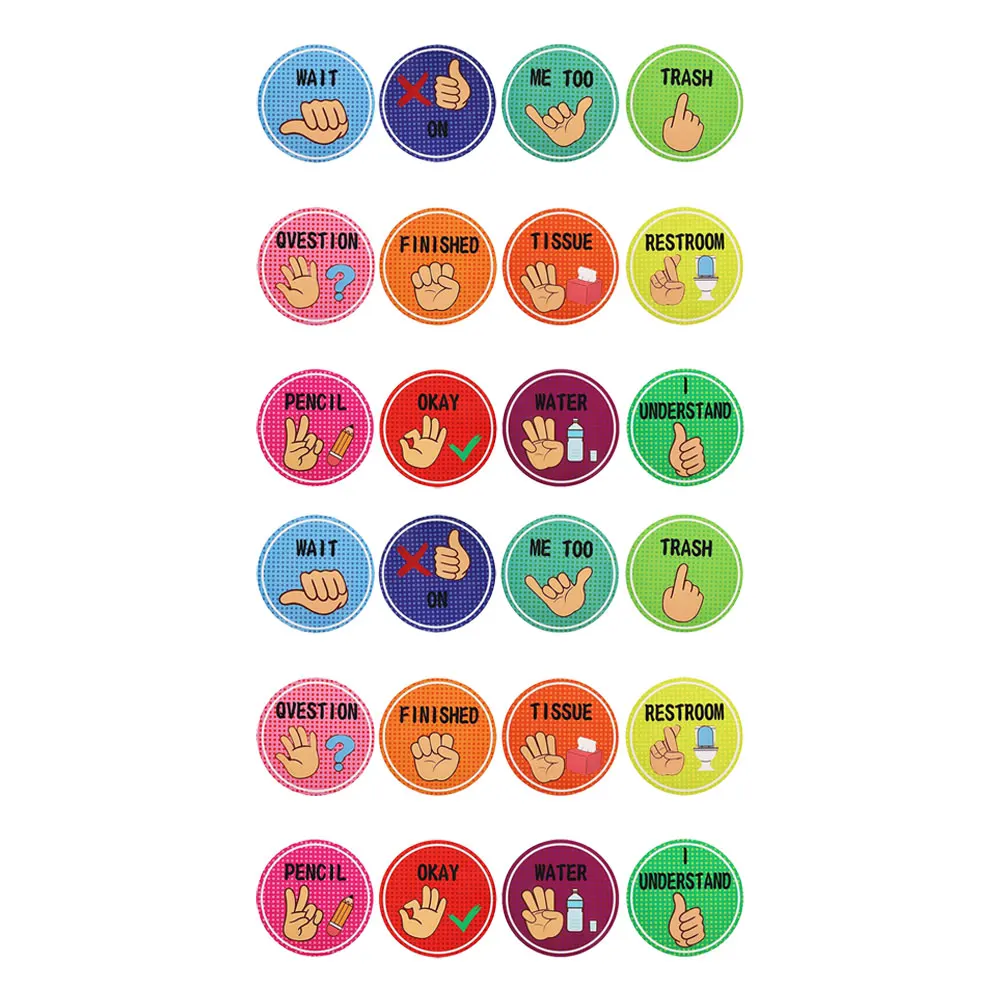 24pcs Hand Signal Posters 15CM Diameter Classroom Decor Bulletin Board Visual Cues Nonverbal Communication Learning Tool School
24pcs Hand Signal Posters 15CM Diameter Classroom Decor Bulletin Board Visual Cues Nonverbal Communication Learning Tool School