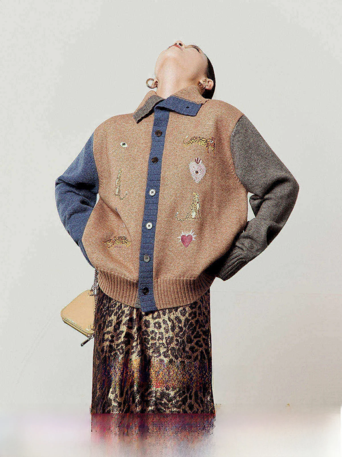 Brown Loose Casual Style Women's Sweater Spring 2026 New Flip Collar Leopard And Heart Knitted Long Sleeve Heart Pattern
Brown Loose Casual Style Women's Sweater Spring 2026 New Flip Collar Leopard And Heart Knitted Long Sleeve Heart Pattern