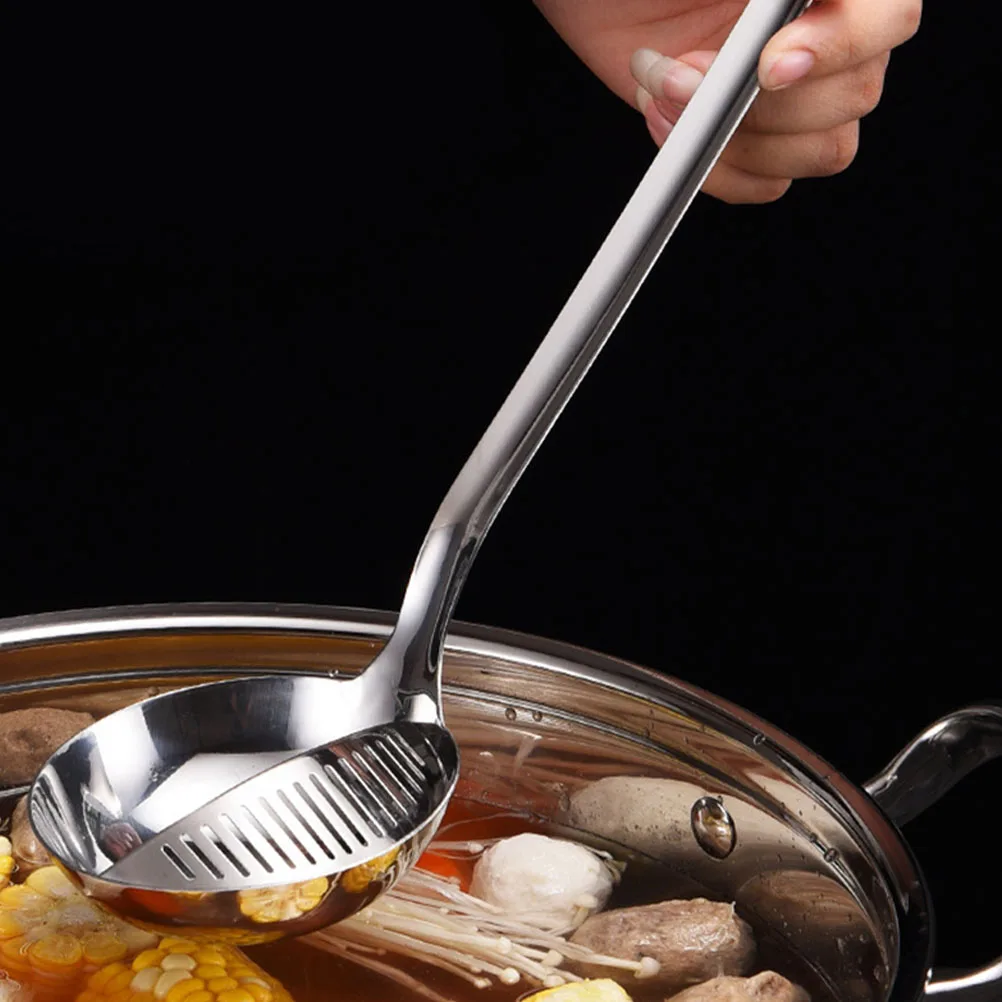 Dual Purpose Soup Spoon Stainless Steel Slotted Oil Filter Ladle Strainer Kitchen Tool Fat Separator Deep Spoon
Dual Purpose Soup Spoon Stainless Steel Slotted Oil Filter Ladle Strainer Kitchen Tool Fat Separator Deep Spoon