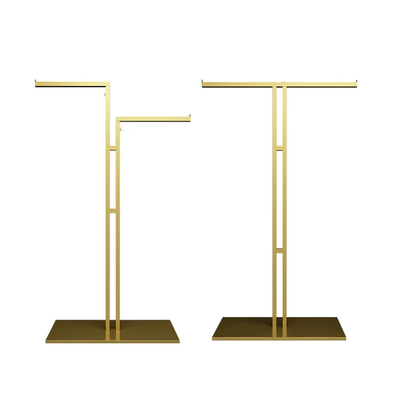 Wholesale high quality Garment Shop Equipment display rack Double Rack T Metallic Stainless Clothes Rack with Stand
Wholesale high quality Garment Shop Equipment display rack Double Rack T Metallic Stainless Clothes Rack with Stand