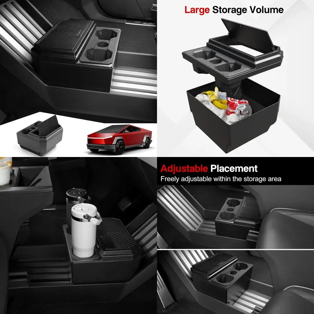 Cybertruck Console Storage Box with Cup Holder, Trash Can for Accessories, Silicone Lined Extra Storage Solution
Cybertruck Console Storage Box with Cup Holder, Trash Can for Accessories, Silicone Lined Extra Storage Solution