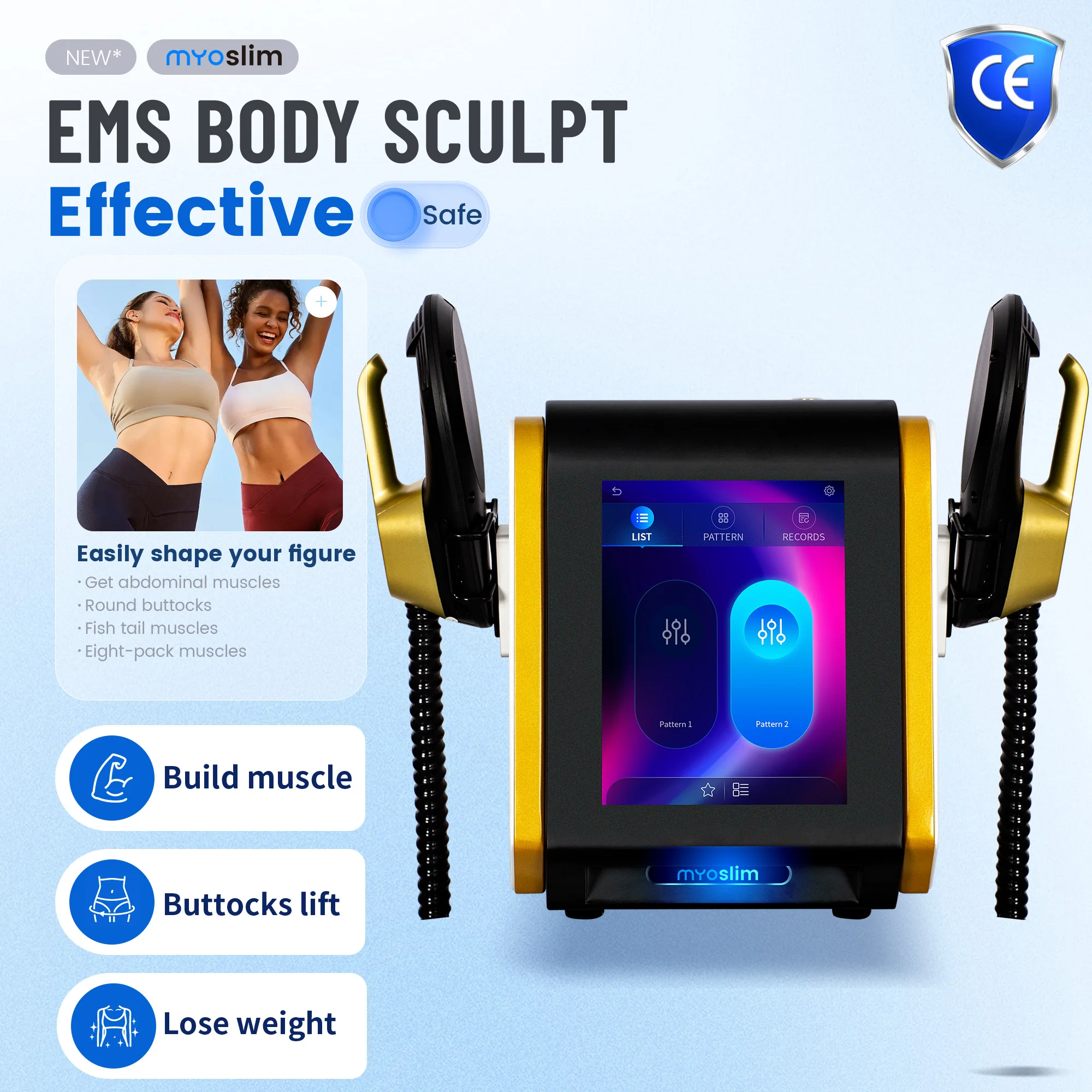 MYOslim портативный EMS Neo электромагнитный корпус EMS HIEMT машина для похудения стимулятор мышц инструмент для удаления жира для наращивания мышц
MYOslim портативный EMS Neo электромагнитный корпус EMS HIEMT машина для похудения стимулятор мышц инструмент для удаления жира для наращивания мышц