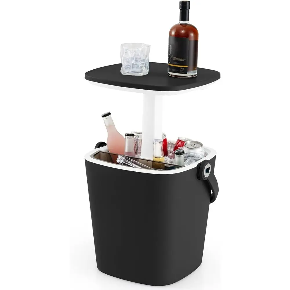 Portable 4-Gallon Cooler Table with Handle, Illuminated Lid and Bottle Opener - Ideal for Patio, Cocktails, and Parties
Portable 4-Gallon Cooler Table with Handle, Illuminated Lid and Bottle Opener - Ideal for Patio, Cocktails, and Parties