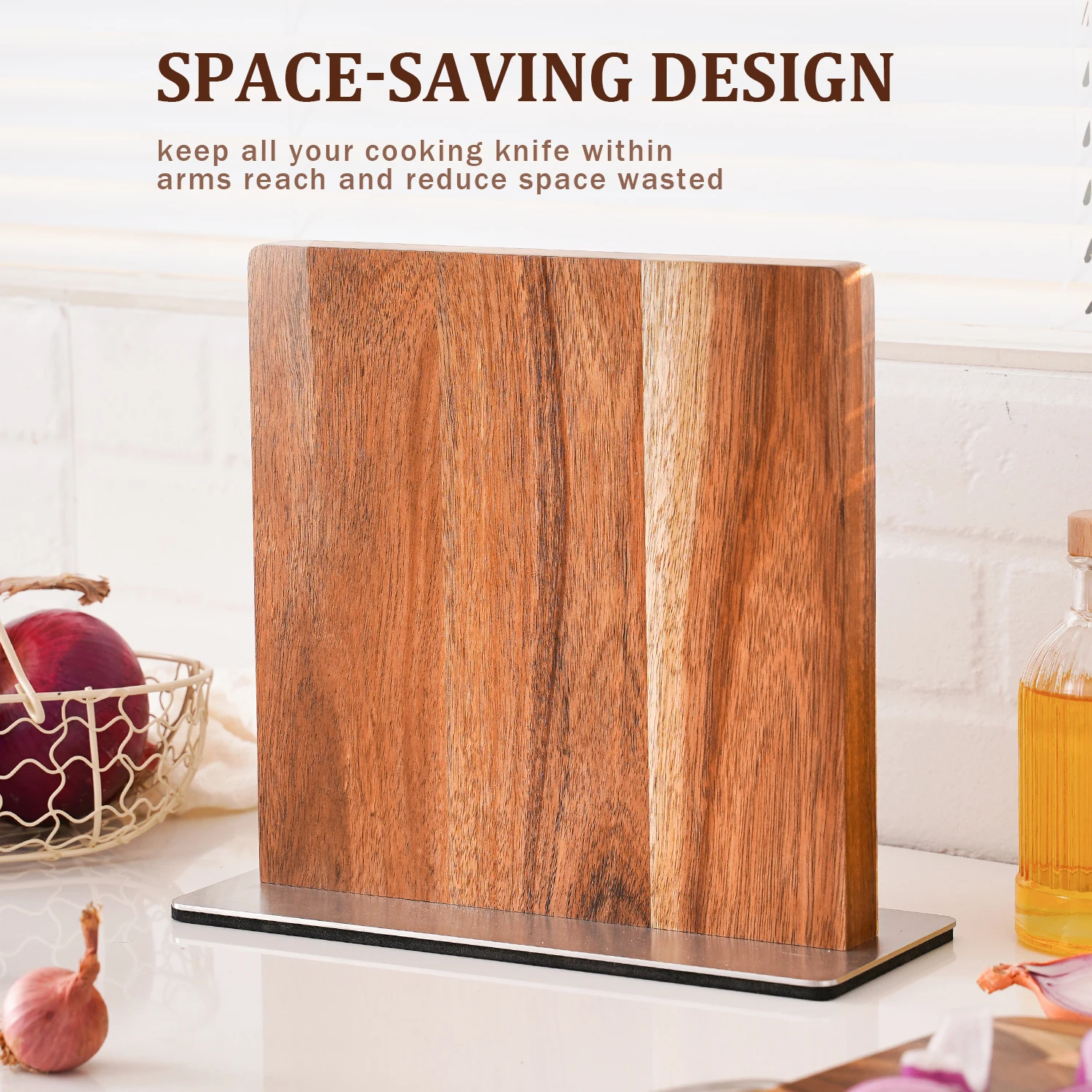 New Acacia Wood Magnetic Knife Block Simple Modern Kitchen Storage Knife Holder with Strong Magnets for Knives and Utensils
New Acacia Wood Magnetic Knife Block Simple Modern Kitchen Storage Knife Holder with Strong Magnets for Knives and Utensils