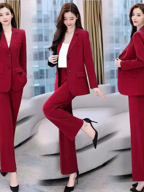 Slimming Fashionable Women's Suit Set plus Size Wide Leg Pants Two Piece Set Spring Autumn 2023 New Arrival Polyester Fiber
Slimming Fashionable Women's Suit Set plus Size Wide Leg Pants Two Piece Set Spring Autumn 2023 New Arrival Polyester Fiber