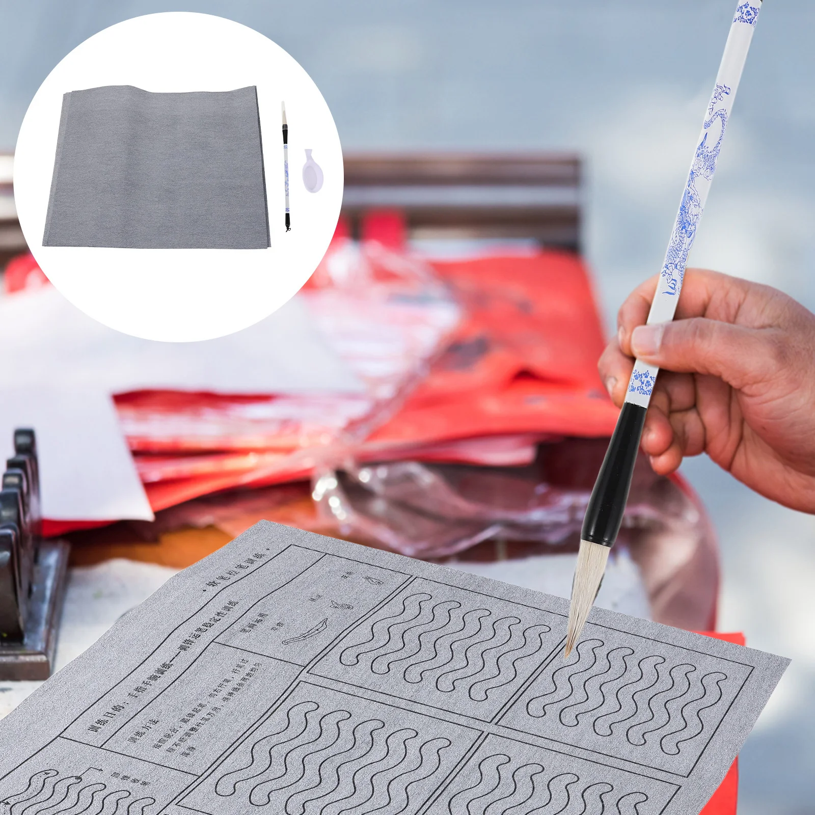 1 Set Reusable Chinese Calligraphy Water Writing Cloth Realistic Xuan Paper Texture Quick Drying Portable Handwriting Practice
1 Set Reusable Chinese Calligraphy Water Writing Cloth Realistic Xuan Paper Texture Quick Drying Portable Handwriting Practice