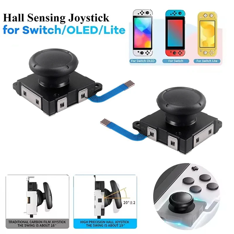 Replacement Hall Effect Joystick 3D Analog Thumb Stick For Nintendo Switch/OLED/Lite Controller Joycon No Drifting Repair Parts
Replacement Hall Effect Joystick 3D Analog Thumb Stick For Nintendo Switch/OLED/Lite Controller Joycon No Drifting Repair Parts