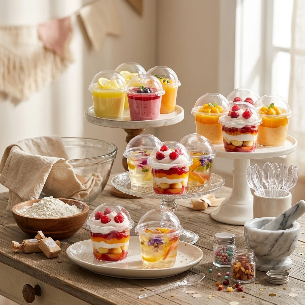 Mousse Cake Cups With Lids And Spoons 50 Set Transparent Dessert Containers For Baking Shop Display
Mousse Cake Cups With Lids And Spoons 50 Set Transparent Dessert Containers For Baking Shop Display