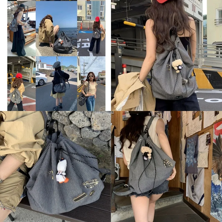 【New style】Student casual backpack for women 2026 summer new fashionable Korean striped canvas bag all-matching large-capacity
【New style】Student casual backpack for women 2026 summer new fashionable Korean striped canvas bag all-matching large-capacity