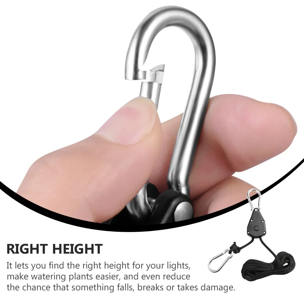 4Pcs Heavy Duty Adjustable Rope Clip Hangers Plant Light Grow Light Ropes for Ventilation Fans Reflectors Multipurpose