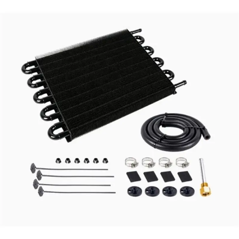 Universal Transmission Oil Cooler Kit Aluminum Alloy Tube & Fin Coole Black 10 Pass, Reduces ATF Temps
Universal Transmission Oil Cooler Kit Aluminum Alloy Tube & Fin Coole Black 10 Pass, Reduces ATF Temps