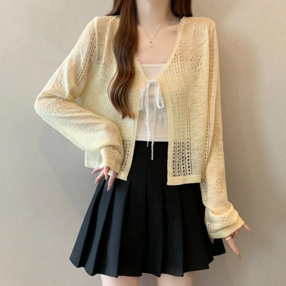New Hollow Out Knitted Cardigan V-Neck Long Sleeve Short Sleeve Shawl Casual Thin Outwear Summer
New Hollow Out Knitted Cardigan V-Neck Long Sleeve Short Sleeve Shawl Casual Thin Outwear Summer