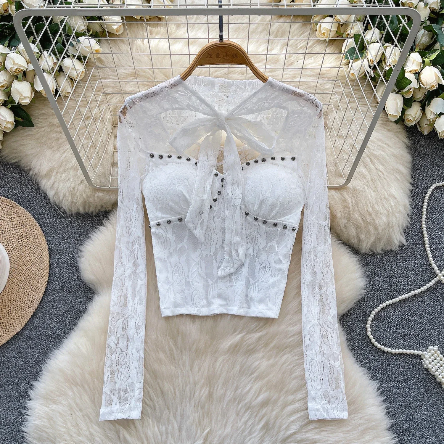 Basics Long Sleeves Chic Lace Rivet Vintage Butterfly Bow Bandage Fashion Slim Top French Streetwear High Street Autumn T-Shirts
Basics Long Sleeves Chic Lace Rivet Vintage Butterfly Bow Bandage Fashion Slim Top French Streetwear High Street Autumn T-Shirts