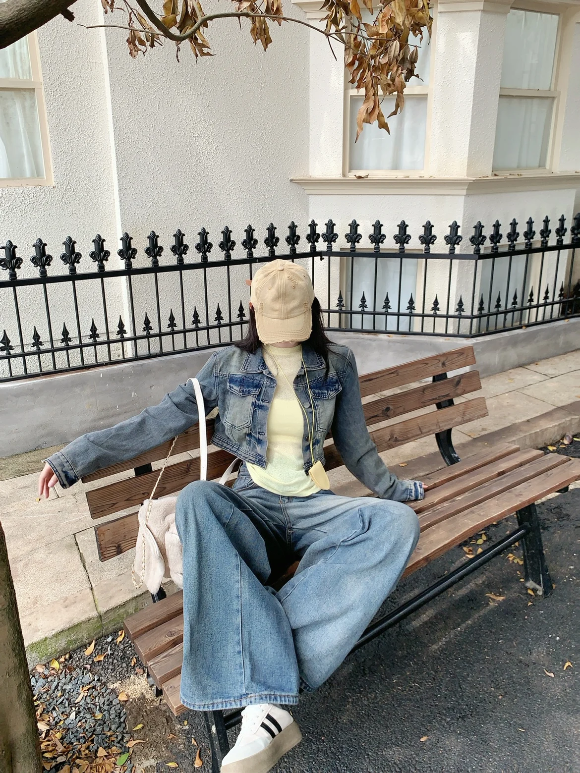 Retro American Washed Gradient Short Jacket Denim Coat by Beloved Golden Girl High Waist Straight Leg Pants Casual Commute
Retro American Washed Gradient Short Jacket Denim Coat by Beloved Golden Girl High Waist Straight Leg Pants Casual Commute