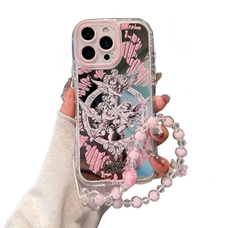 Compatible with iPhone 12 Pro Max Case, Pattern Design, Shiny Mirror Case, 2-in-1 with Beaded Wrist Strap, Soft TPU Frame, Shoc
Compatible with iPhone 12 Pro Max Case, Pattern Design, Shiny Mirror Case, 2-in-1 with Beaded Wrist Strap, Soft TPU Frame, Shoc