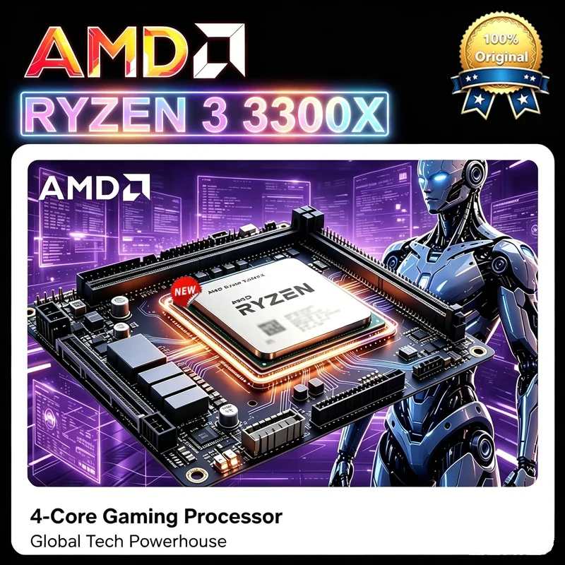 AMD Ryzen 3 3300X R3 3300X 3.8 GHz Quad-Core Eight-Thread 65W CPU Processor L3=16M 100-000000159 Socket AM4 65W Bulk Loose Pie
AMD Ryzen 3 3300X R3 3300X 3.8 GHz Quad-Core Eight-Thread 65W CPU Processor L3=16M 100-000000159 Socket AM4 65W Bulk Loose Pie